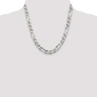 20" Sterling Silver 8.75mm Figaro Anchor Chain Necklace