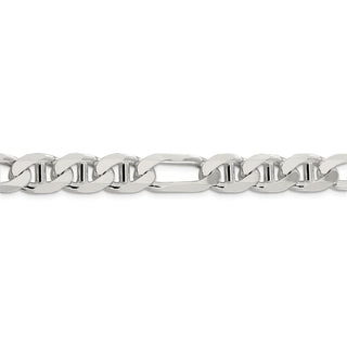 26" Sterling Silver 10.65mm Figaro Anchor Chain Necklace