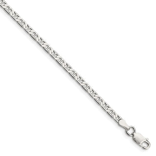 10" Sterling Silver 3mm Flat Anchor Chain Anklet