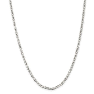 28" Sterling Silver 3mm Flat Anchor Chain Necklace