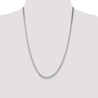 24" Sterling Silver 3.75mm Flat Anchor Chain Necklace