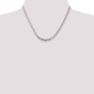 18" Sterling Silver 4.5mm Flat Anchor Chain Necklace