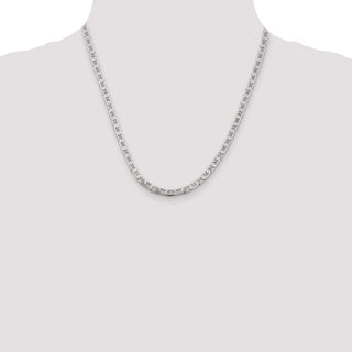 20" Sterling Silver 4.5mm Flat Anchor Chain Necklace