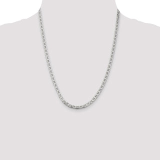 22" Sterling Silver 4.5mm Flat Anchor Chain Necklace