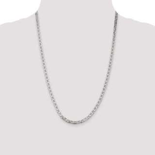 24" Sterling Silver 4.5mm Flat Anchor Chain Necklace
