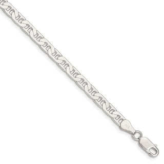 7" Sterling Silver 4.5mm Flat Anchor Chain Bracelet
