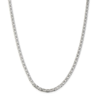 28" Sterling Silver 4.5mm Flat Anchor Chain Necklace