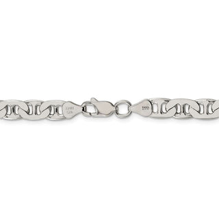 28" Sterling Silver 6.5mm Flat Anchor Chain Necklace