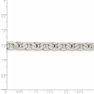 26" Sterling Silver 6.5mm Flat Anchor Chain Necklace