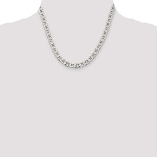 18" Sterling Silver 6.5mm Flat Anchor Chain Necklace