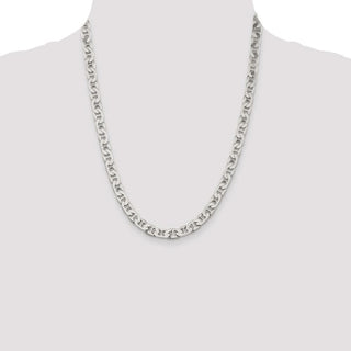 22" Sterling Silver 6.5mm Flat Anchor Chain Necklace