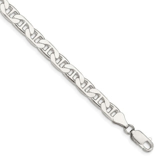 7" Sterling Silver 6.5mm Flat Anchor Chain Bracelet