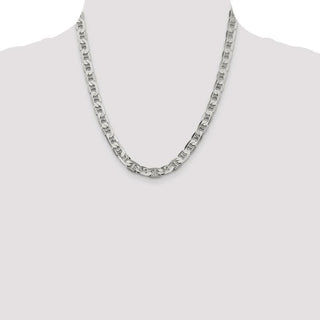 20" Sterling Silver 7mm Flat Anchor Chain Necklace