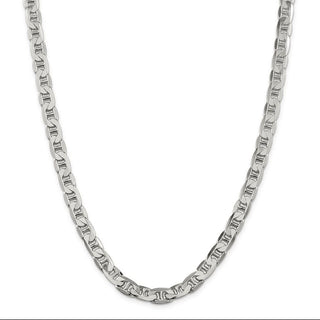 24" Sterling Silver 7mm Flat Anchor Chain Necklace
