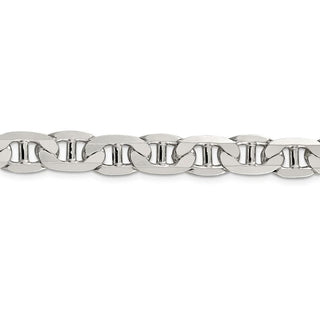 26" Sterling Silver 9.5mm Flat Anchor Chain Necklace