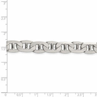 26" Sterling Silver 9.5mm Flat Anchor Chain Necklace
