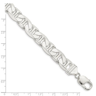 24" Sterling Silver 11.5mm Flat Anchor Chain Necklace