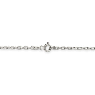 26" Sterling Silver 2.2mm Diamond-cut Long Link Cable Chain Necklace