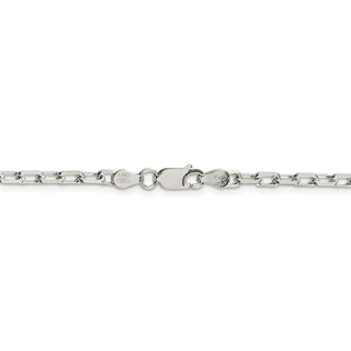 26" Sterling Silver 3.5mm Diamond-cut Long Link Cable Chain Necklace