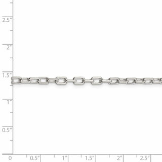 26" Sterling Silver 3.5mm Diamond-cut Long Link Cable Chain Necklace