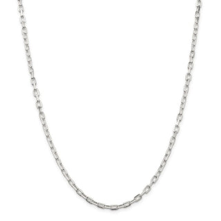 26" Sterling Silver 3.5mm Diamond-cut Long Link Cable Chain Necklace