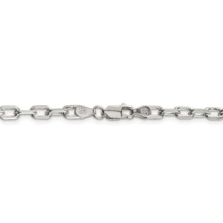 26" Sterling Silver 4.3mm Diamond-cut Long Link Cable Chain Necklace