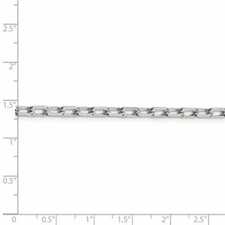 26" Sterling Silver 4.3mm Diamond-cut Long Link Cable Chain Necklace