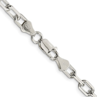 24" Sterling Silver 5.5mm Diamond-cut Long Link Cable Chain Necklace