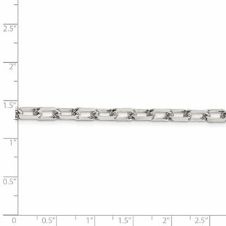8" Sterling Silver 5.5mm Diamond-cut Long Link Cable Chain Bracelet