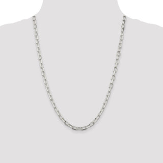 24" Sterling Silver 5.5mm Diamond-cut Long Link Cable Chain Necklace