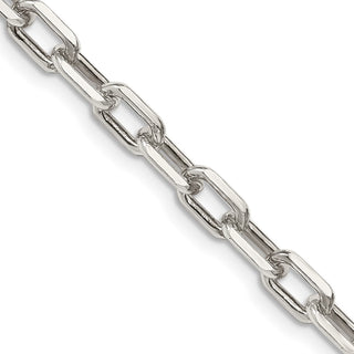 24" Sterling Silver 5.5mm Diamond-cut Long Link Cable Chain Necklace