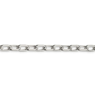 26" Sterling Silver 6.5mm Diamond-cut Long Link Cable Chain Necklace