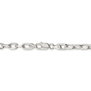 26" Sterling Silver 6.5mm Diamond-cut Long Link Cable Chain Necklace