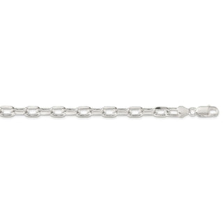 26" Sterling Silver 7.5mm Diamond-cut Long Link Cable Chain Necklace