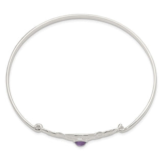 7.25" Sterling Silver Amethyst Bangle Bracelet