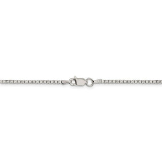 20" Rhodium-plated Sterling Silver 1.7mm 8 Sided Diamond-cut Mirror Box Chain Necklace