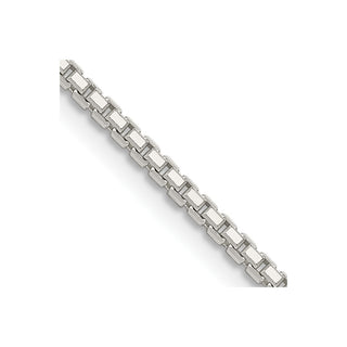 36" Sterling Silver 1.7mm 8 Sided Diamond-cut Box Chain Necklace