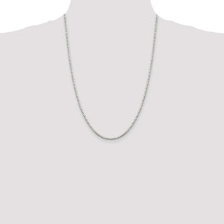 24" Sterling Silver 2mm 8 Sided Diamond-cut Box Chain Necklace