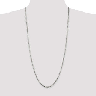 30" Sterling Silver 2.5mm 8 Sided Diamond-cut Box Chain Necklace