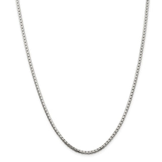 30" Sterling Silver 2.5mm 8 Sided Diamond-cut Box Chain Necklace