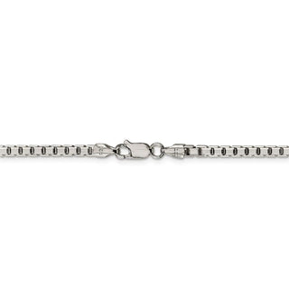 24" Sterling Silver 3.2mm 8 Sided Diamond-cut Box Chain Necklace
