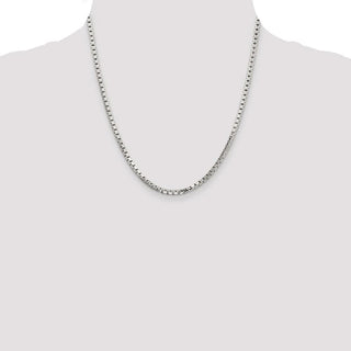 24" Sterling Silver 3.2mm 8 Sided Diamond-cut Box Chain Necklace
