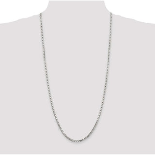 30" Sterling Silver 3.2mm 8 Sided Diamond-cut Box Chain Necklace