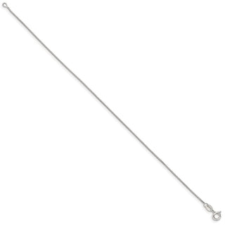10" Sterling Silver .8mm Box Chain Anklet
