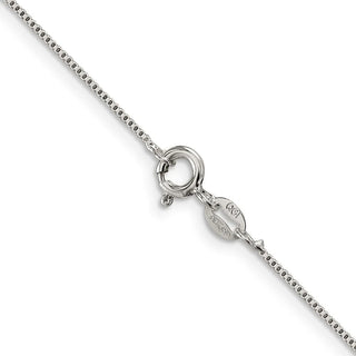 14" Sterling Silver Rhodium-plated .8mm Box Chain