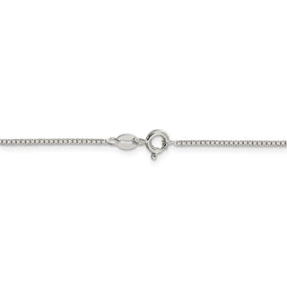 14" Rhodium-plated Sterling Silver 1.1mm Box Chain Necklace