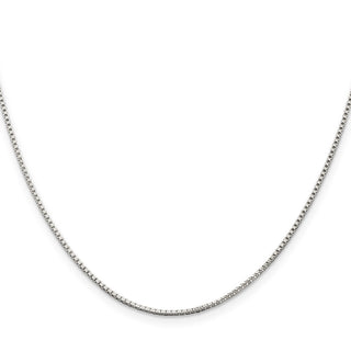 22" Sterling Silver 1.25mm Box Chain Necklace w/4in ext.