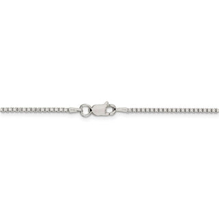 30" Rhodium-plated Sterling Silver 1.5mm Box Chain Necklace