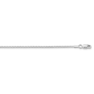 36" Rhodium-plated Sterling Silver 1.5mm Box Chain Necklace