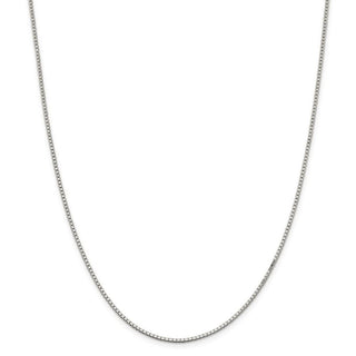 30" Rhodium-plated Sterling Silver 1.5mm Box Chain Necklace